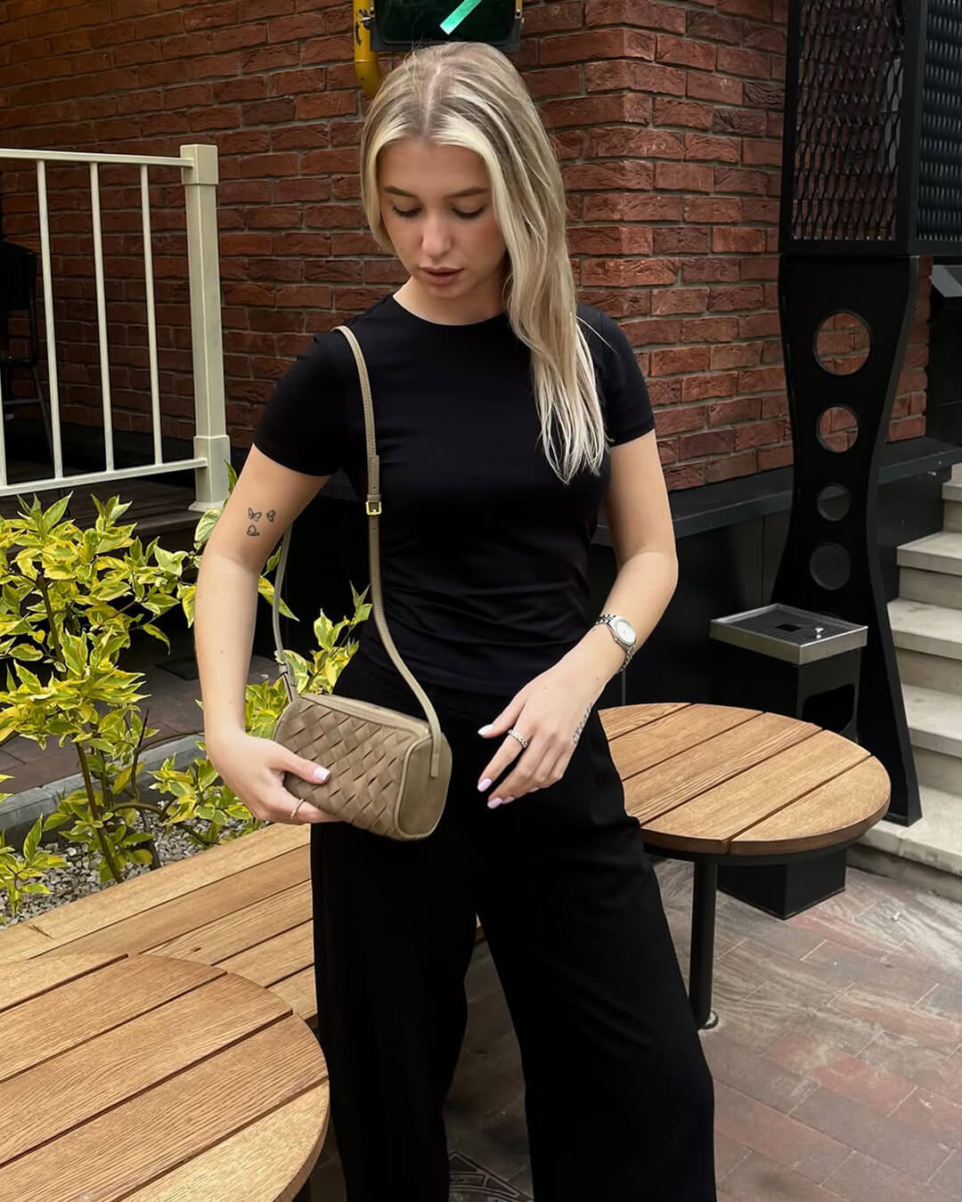 Eva tkaná semišová taška