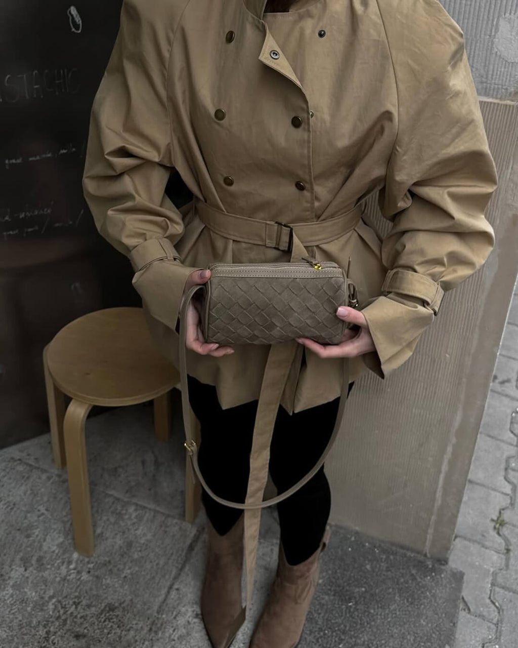 Eva tkaná semišová taška