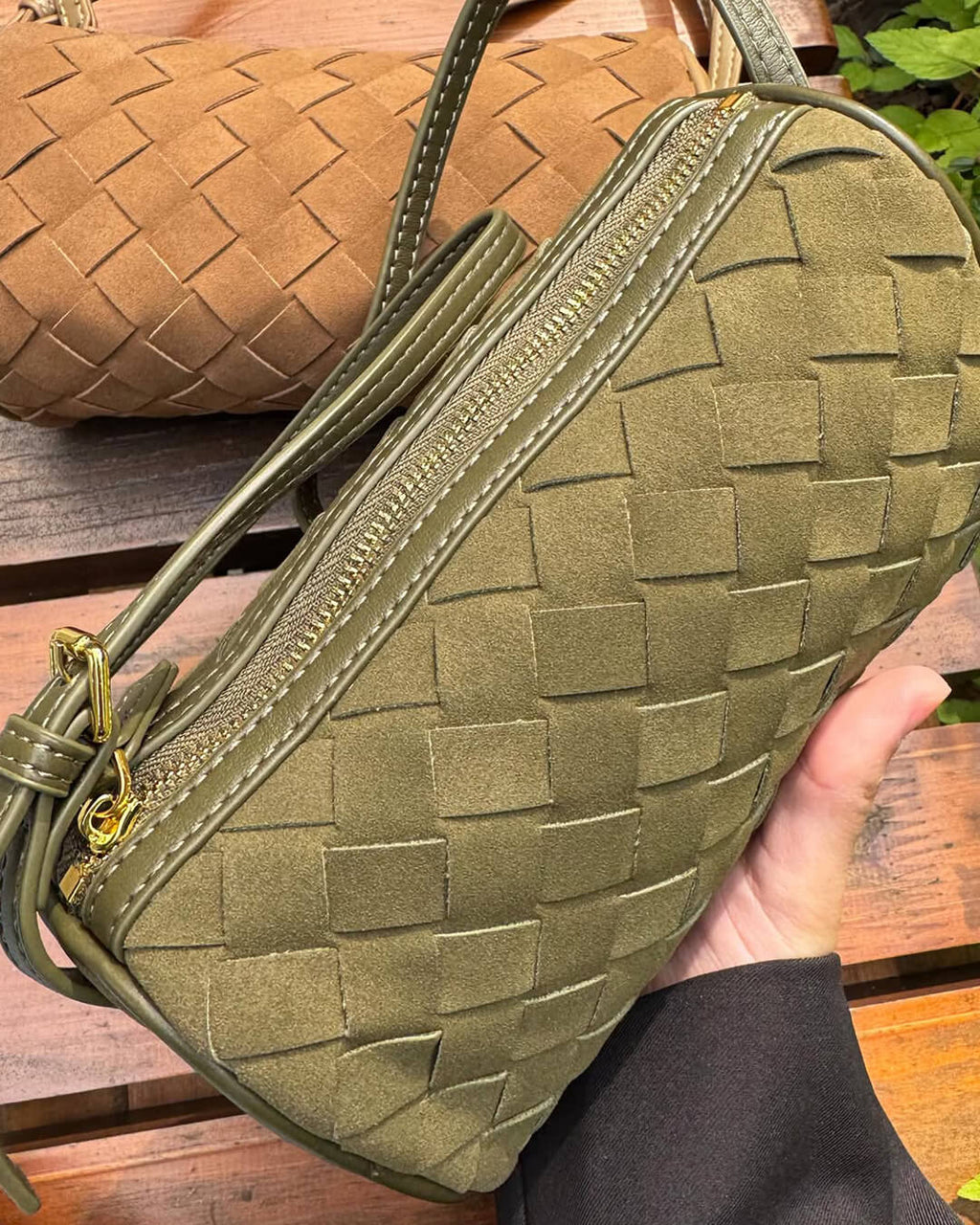 Eva tkaná semišová taška