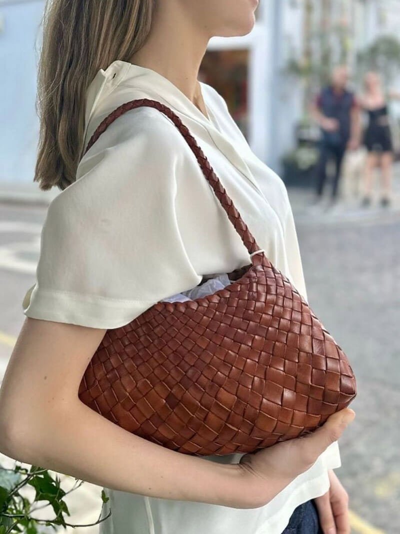 Marissa veganská kožená tkaná taška malá