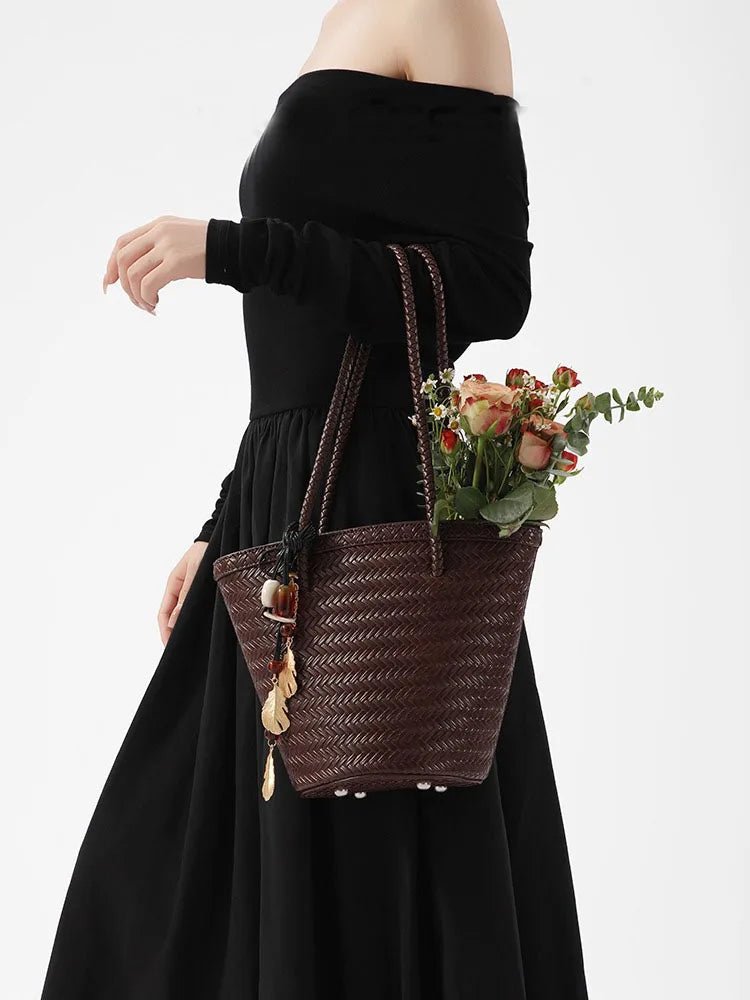 Meryl tkaná bucket kabelka s pouzdrem