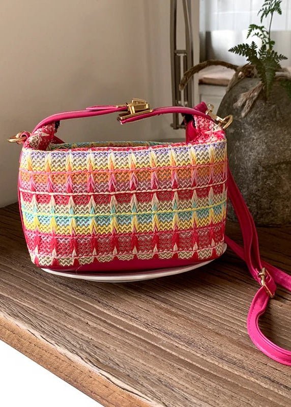 Raphaela tkaná raffia crossbody kabelka