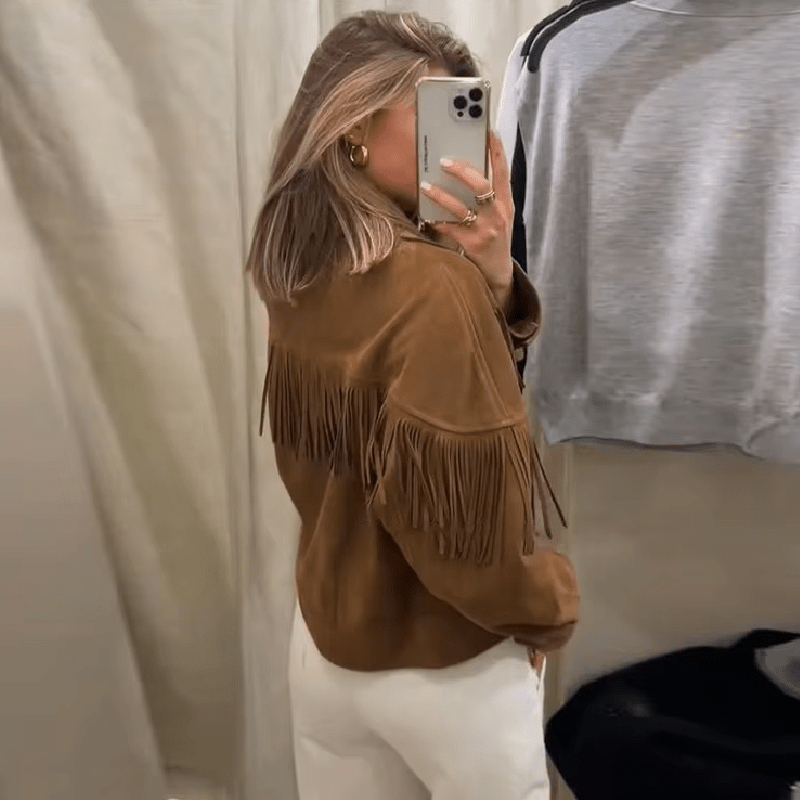 Alicia semišový krátký blejzr s klopami