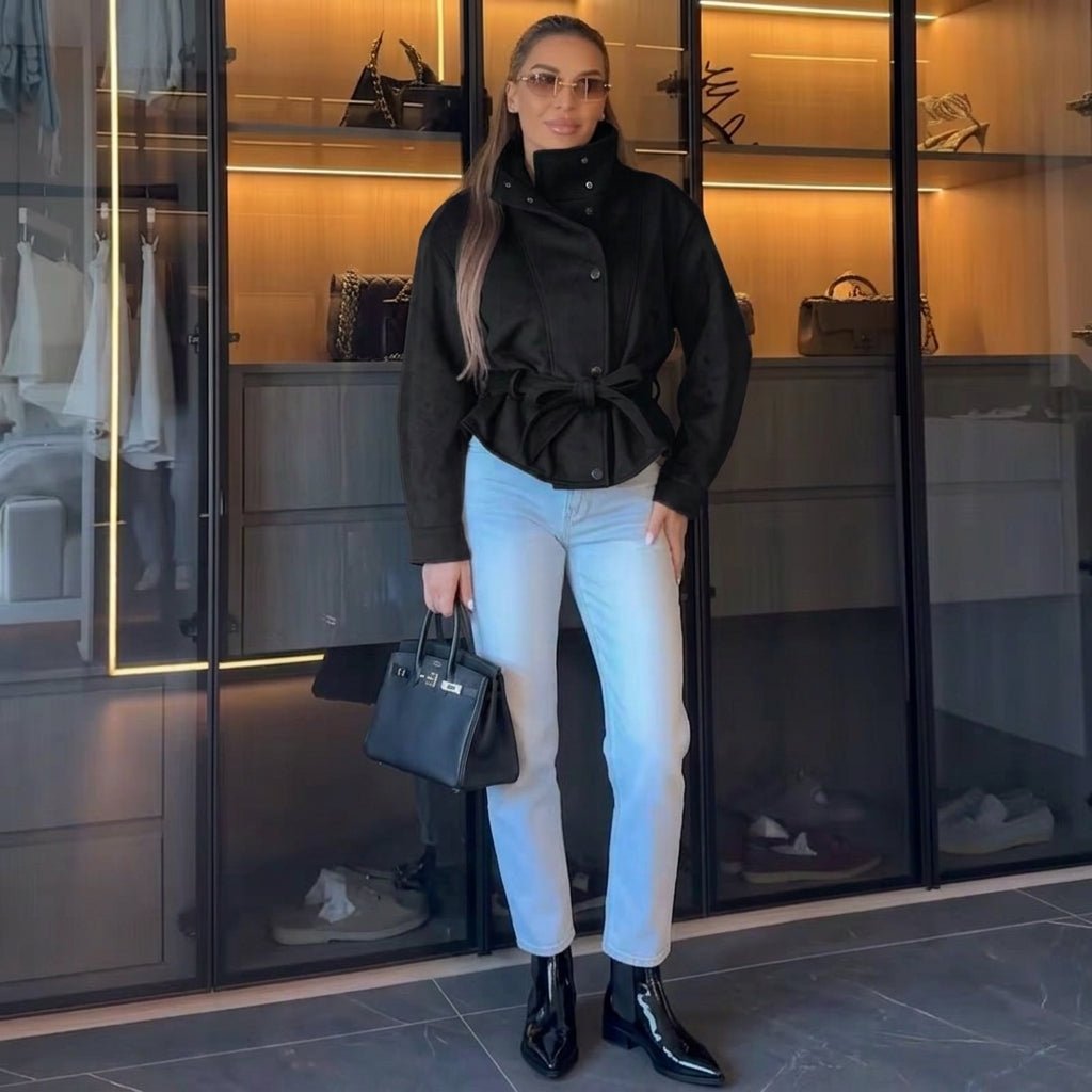 Anna semišová bunda se šněrováním