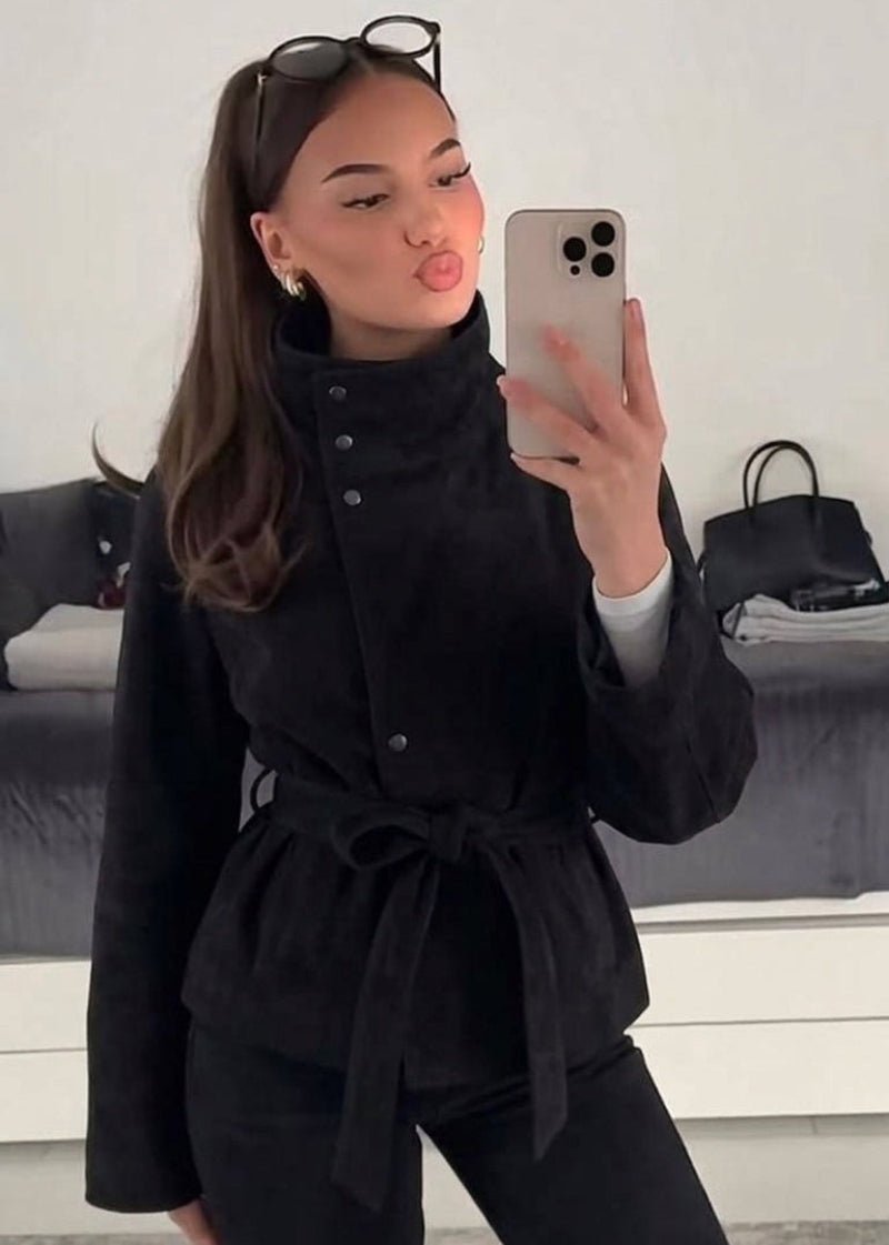 Anna semišová bunda se šněrováním