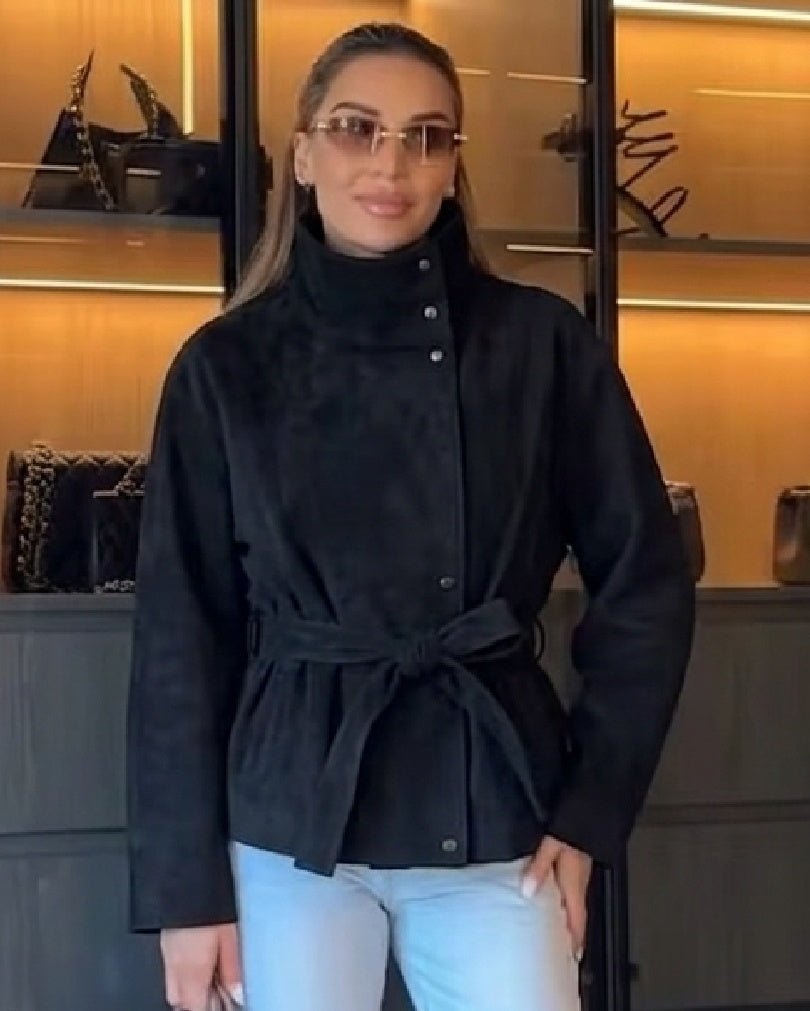 Anna semišová bunda se šněrováním