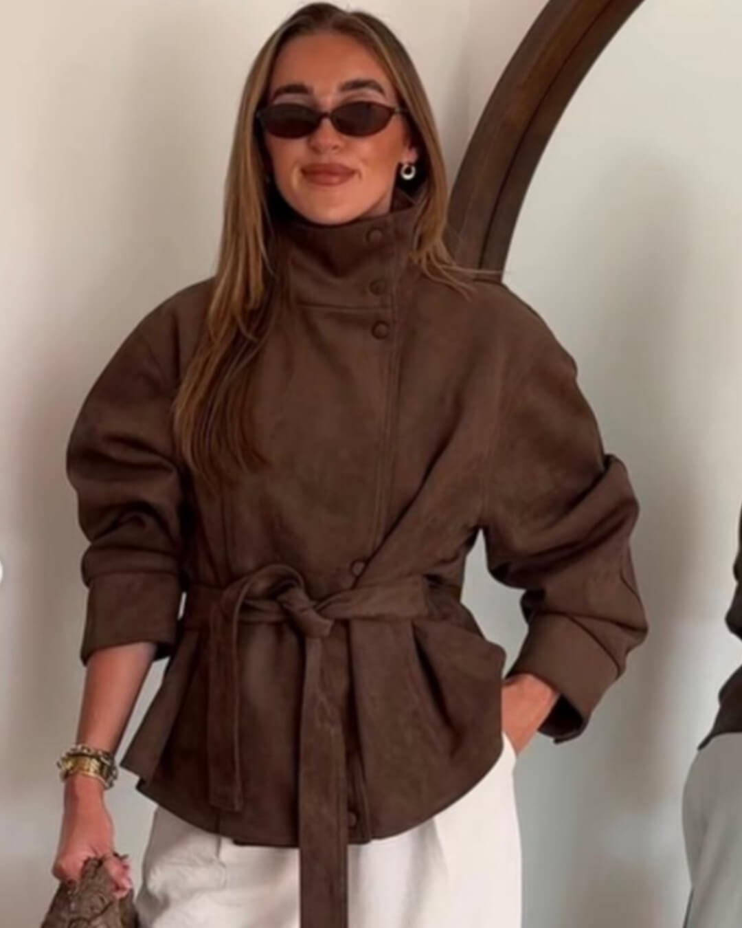 Anna semišová bunda se šněrováním