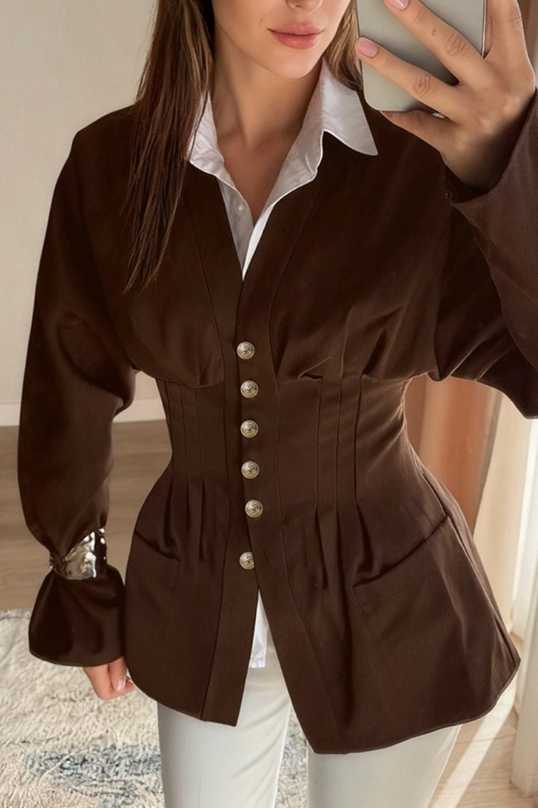 Fiona plisovaný vypasovaný vintage sako