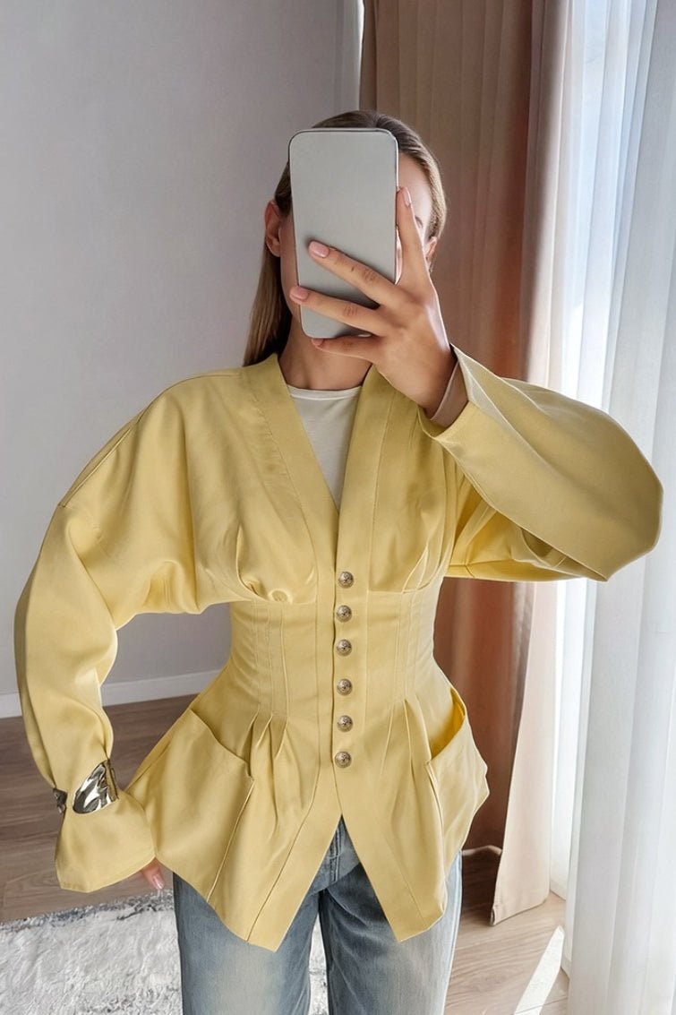 Fiona plisovaný vypasovaný vintage sako
