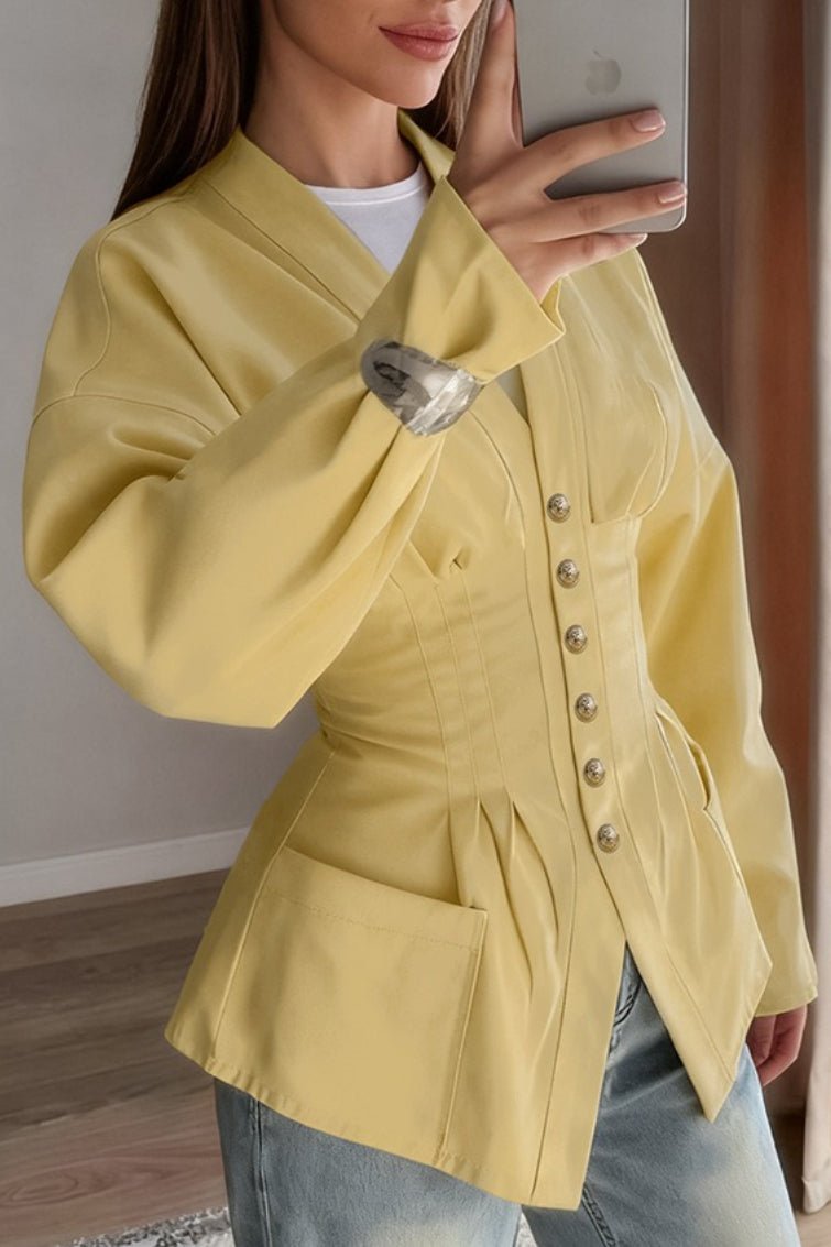 Fiona plisovaný vypasovaný vintage sako