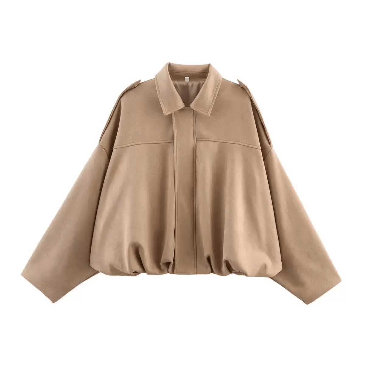 Semišová oversized bunda na zip Ellie