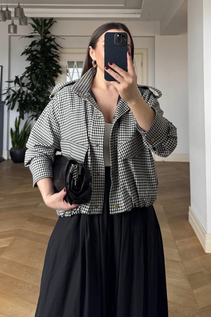 Emma bomber bunda s vysokým límcem a kostkou