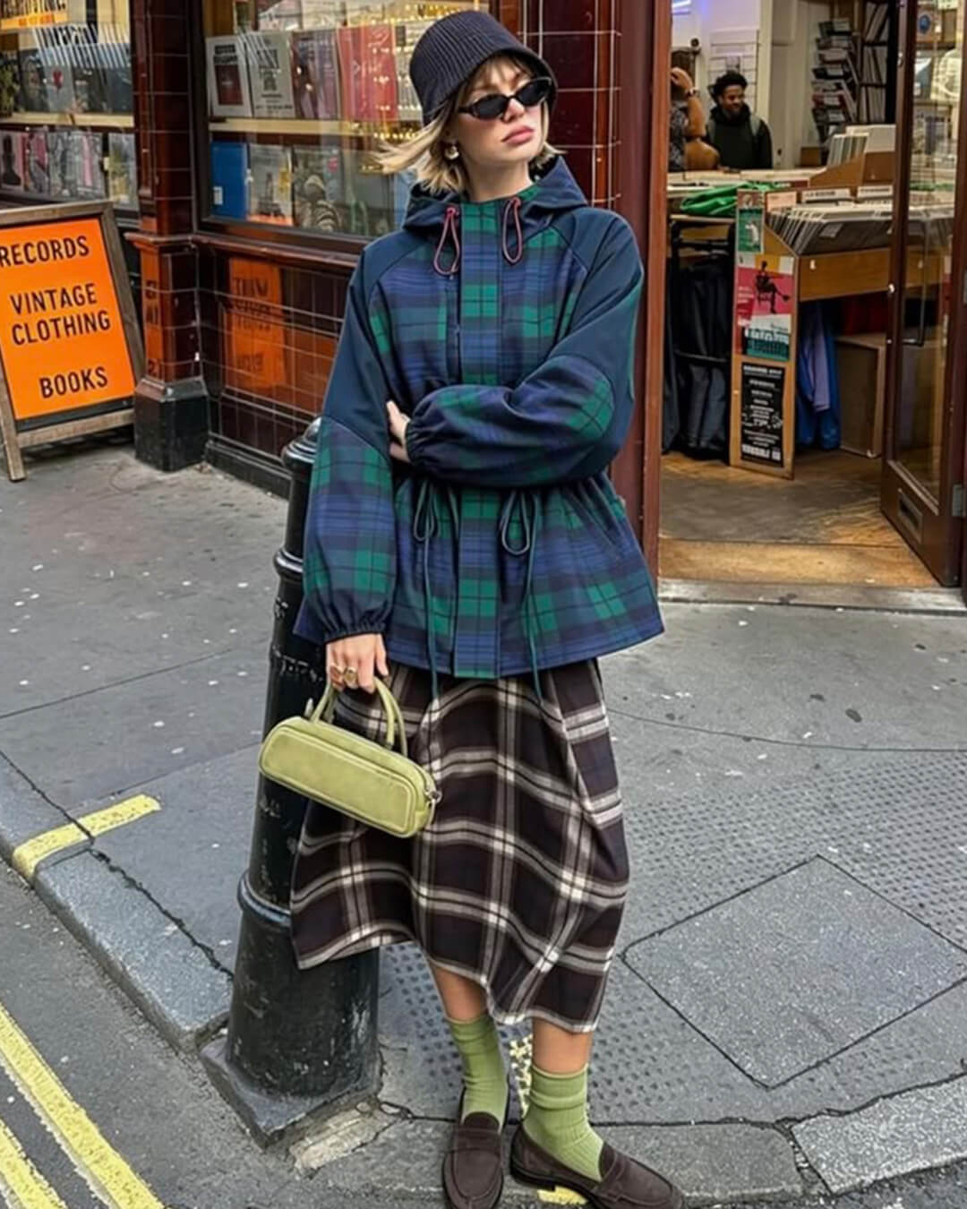 Emma oversized kárované šněrovací sako