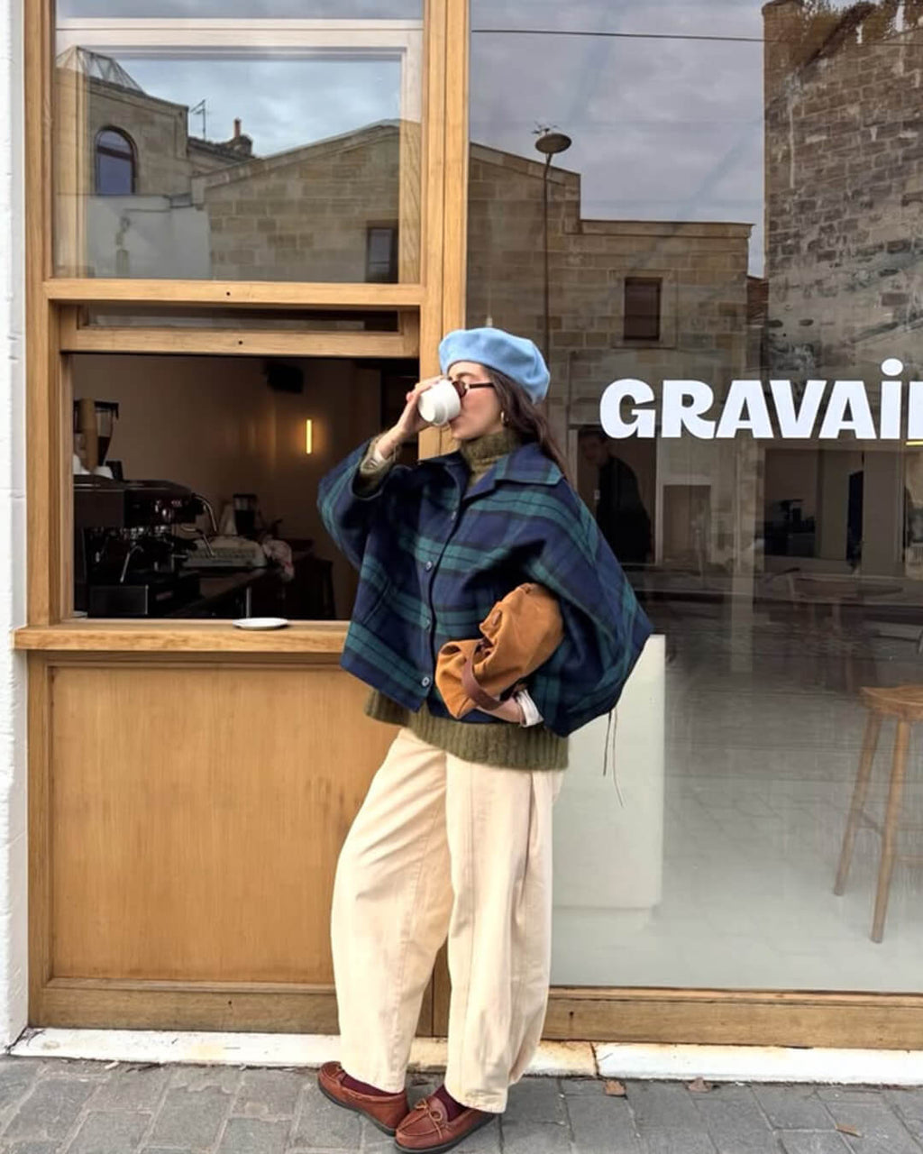 Emma oversized kárované šněrovací sako