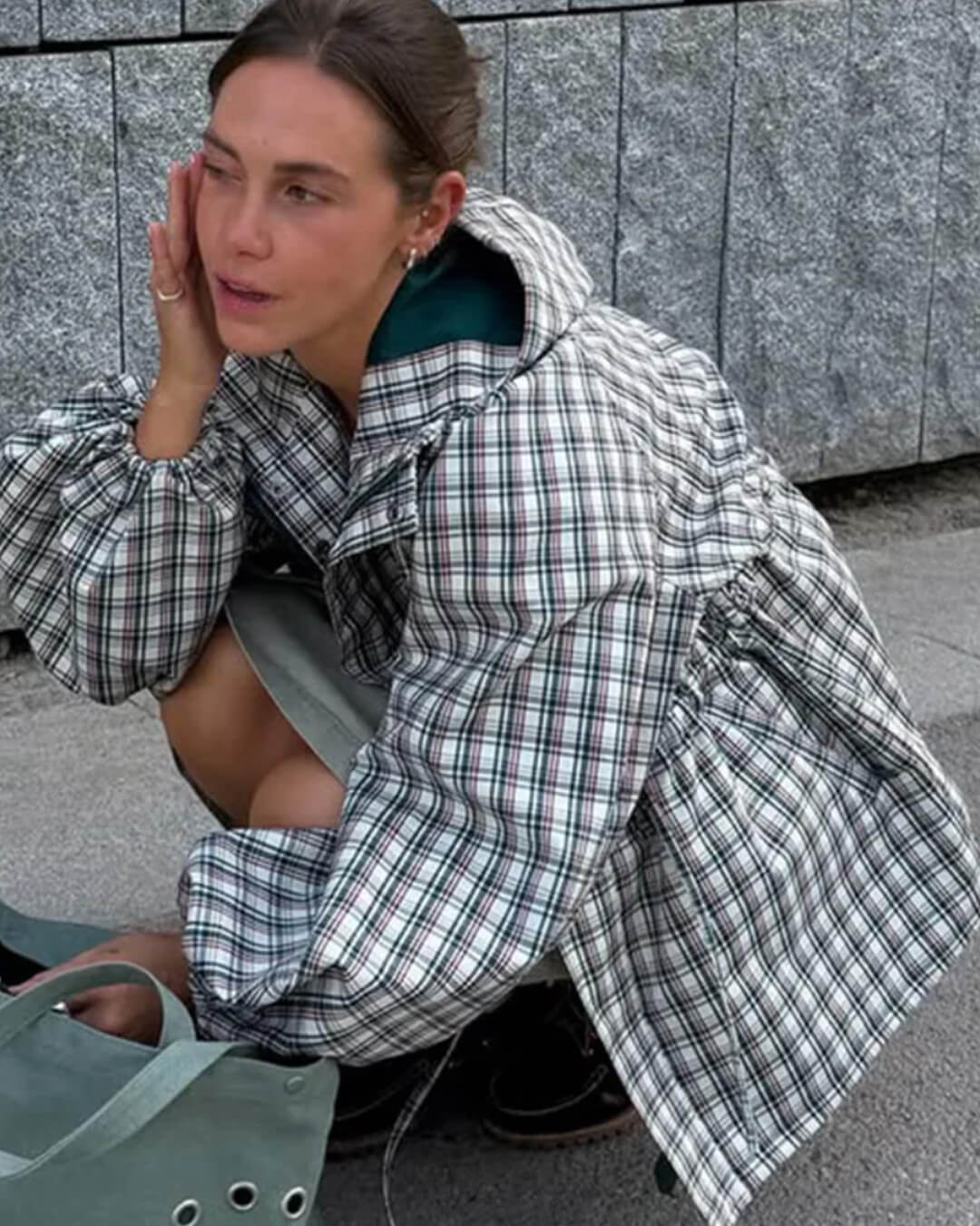 Erica Retro károvaná kapucňová bunda