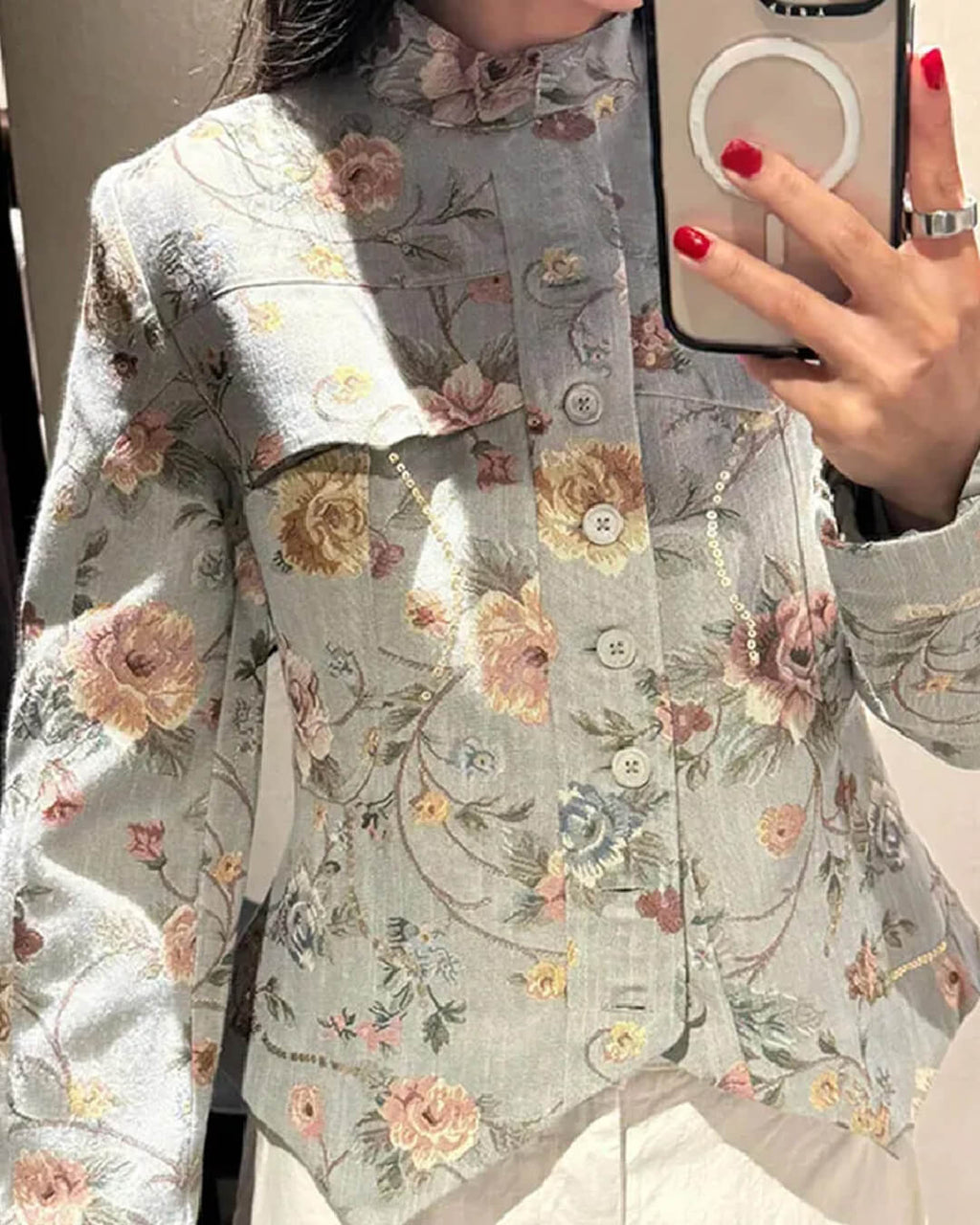 Laura vintage žakárová krátká bunda