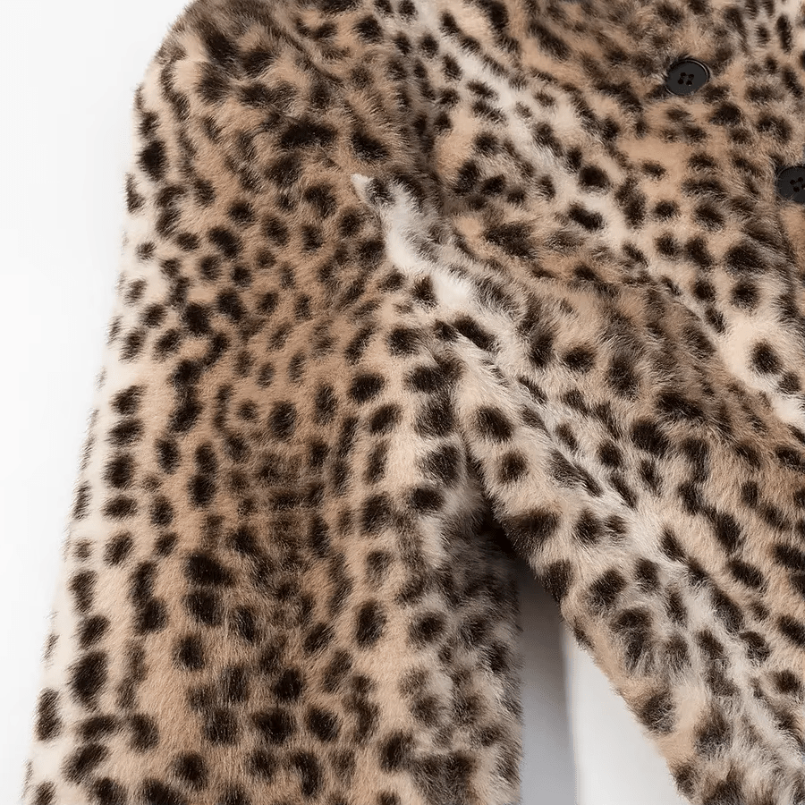 Lily leopardí umělá kožešina krátké sako