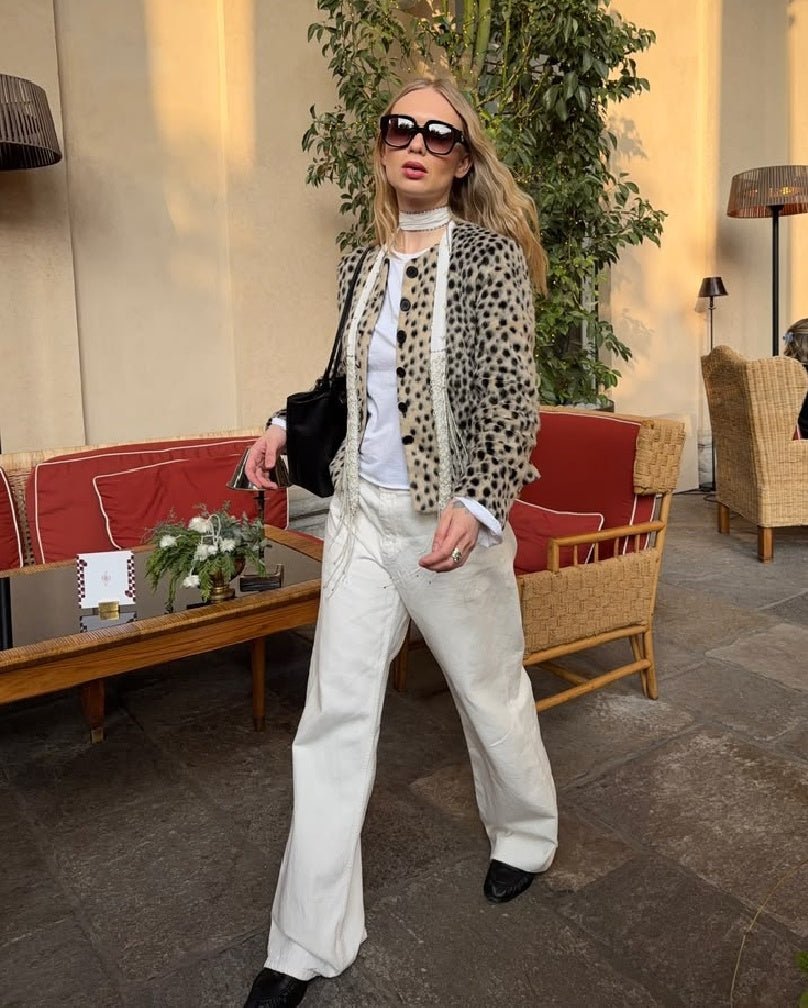 Lily leopardí umělá kožešina krátké sako