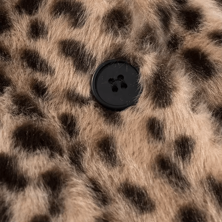 Lily leopardí umělá kožešina krátké sako