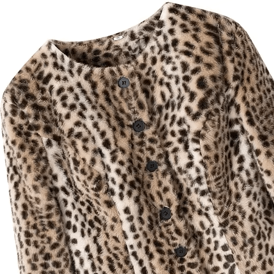 Lily leopardí umělá kožešina krátké sako