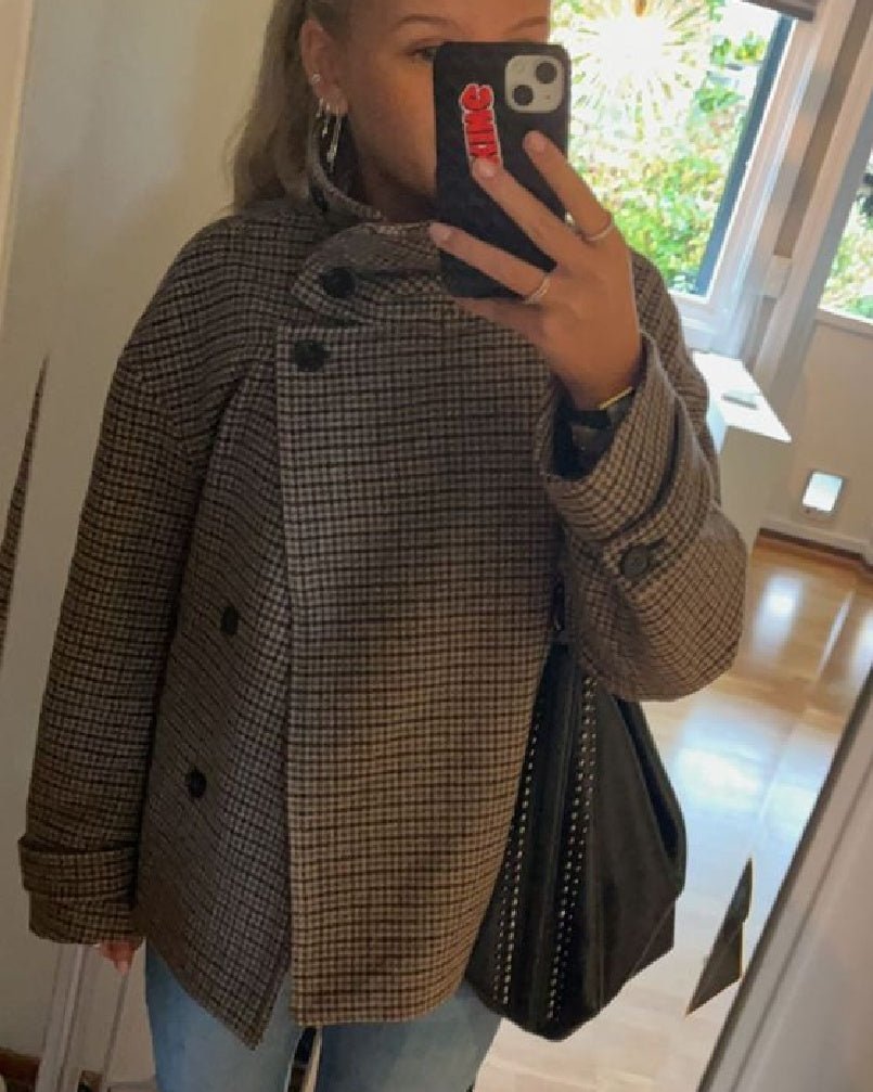 Bunda Nadia s pepito vzorem, zapínáním na knoflíky a stojáčkem