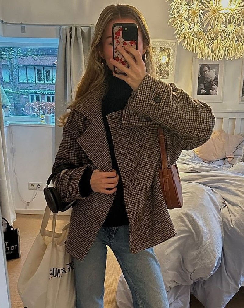 Bunda Nadia s pepito vzorem, zapínáním na knoflíky a stojáčkem