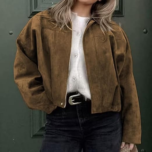 Nina Vintage khaki semišová bunda