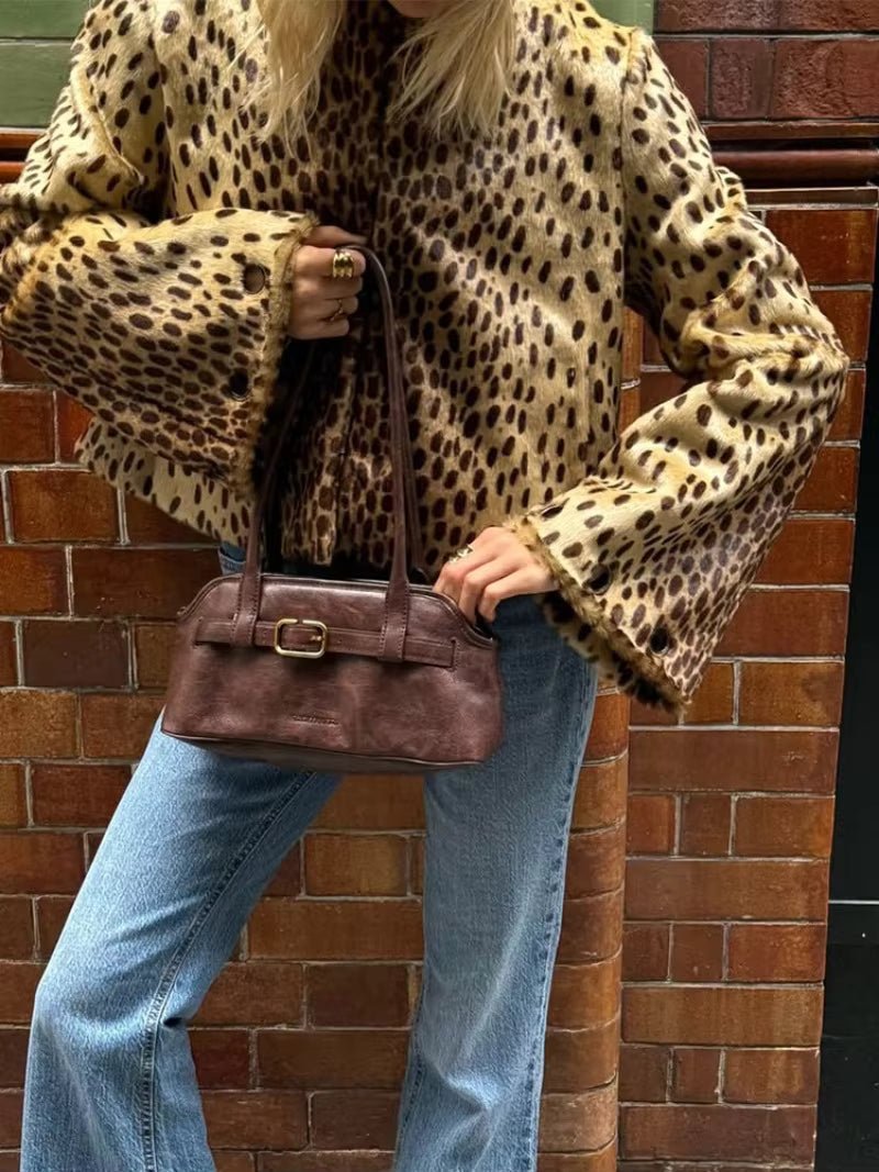 Rebecca kabát z umělé kožešiny s leopardím vzorem