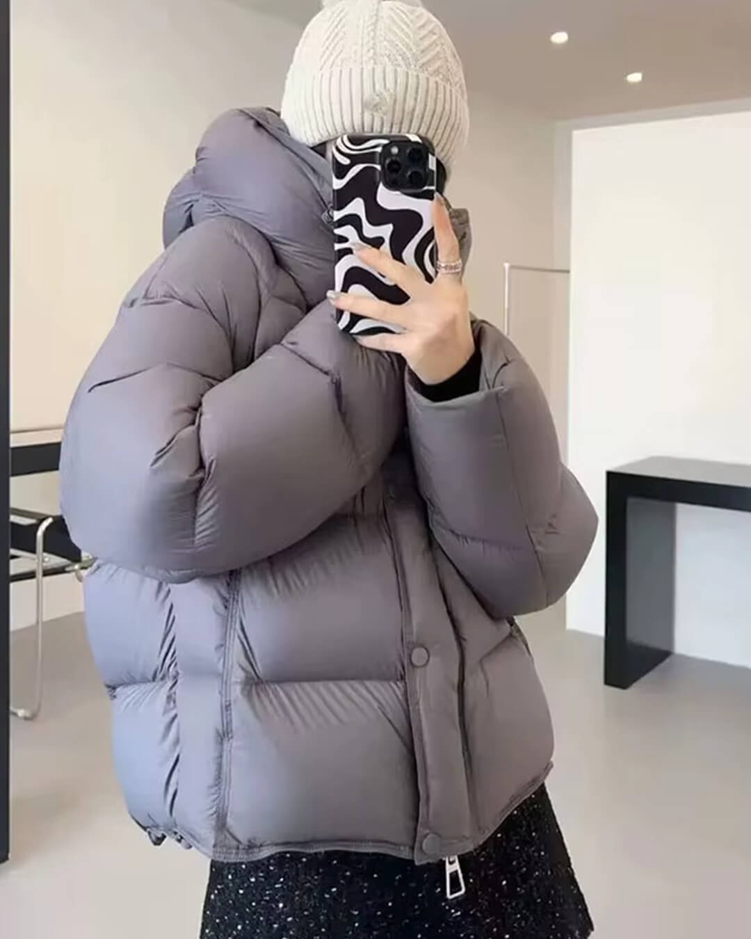 Alina prošívaná bunda s kapucí
