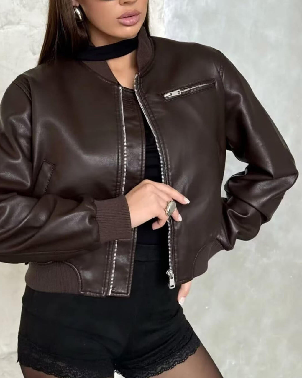 Arabella bomber bunda z umělé kůže