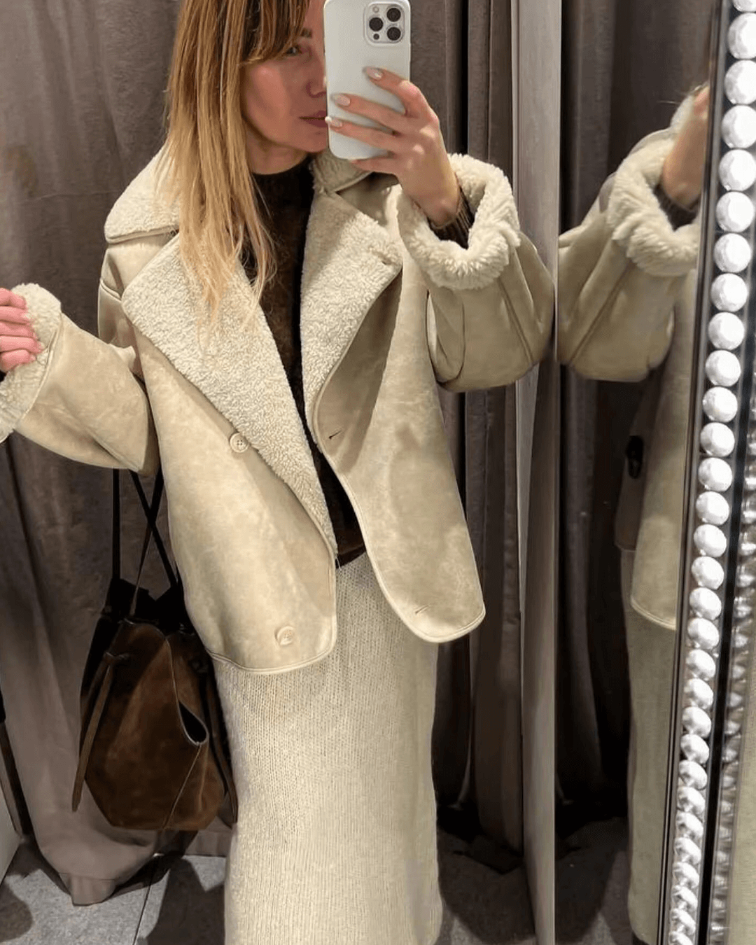 Arianne sherpa bunda z umělé kůže