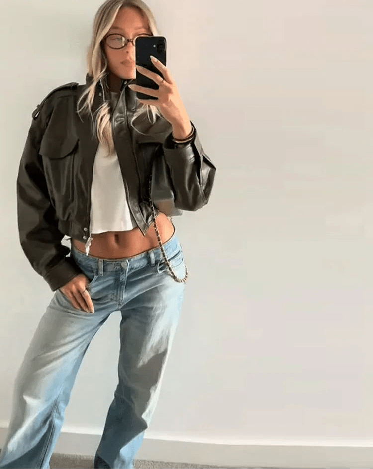 Brianna bomber bunda z umělé kůže