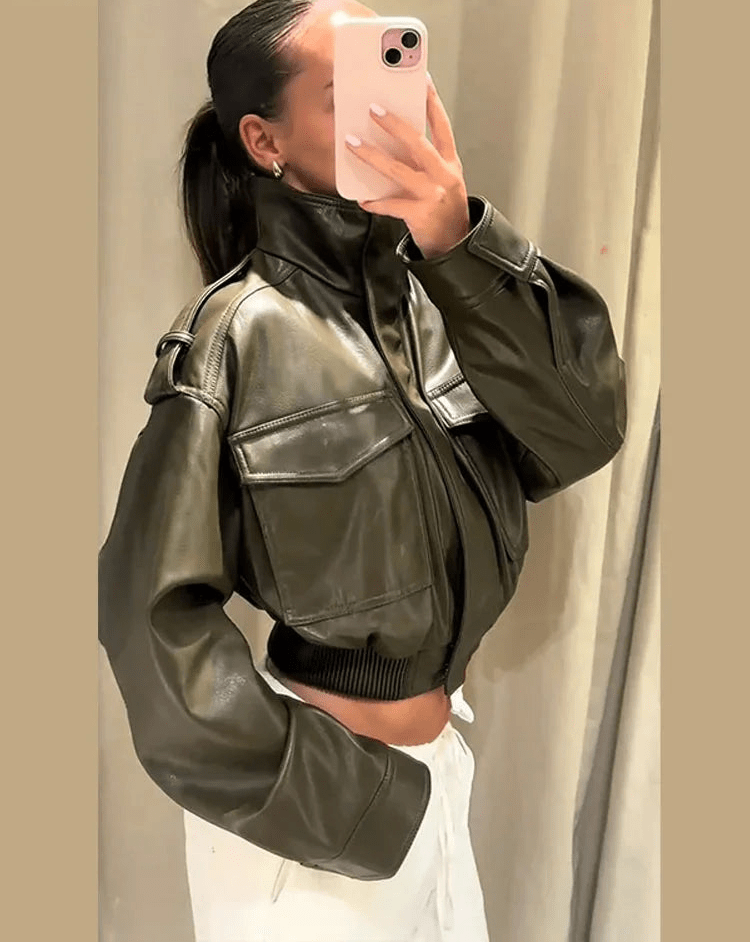 Brianna bomber bunda z umělé kůže