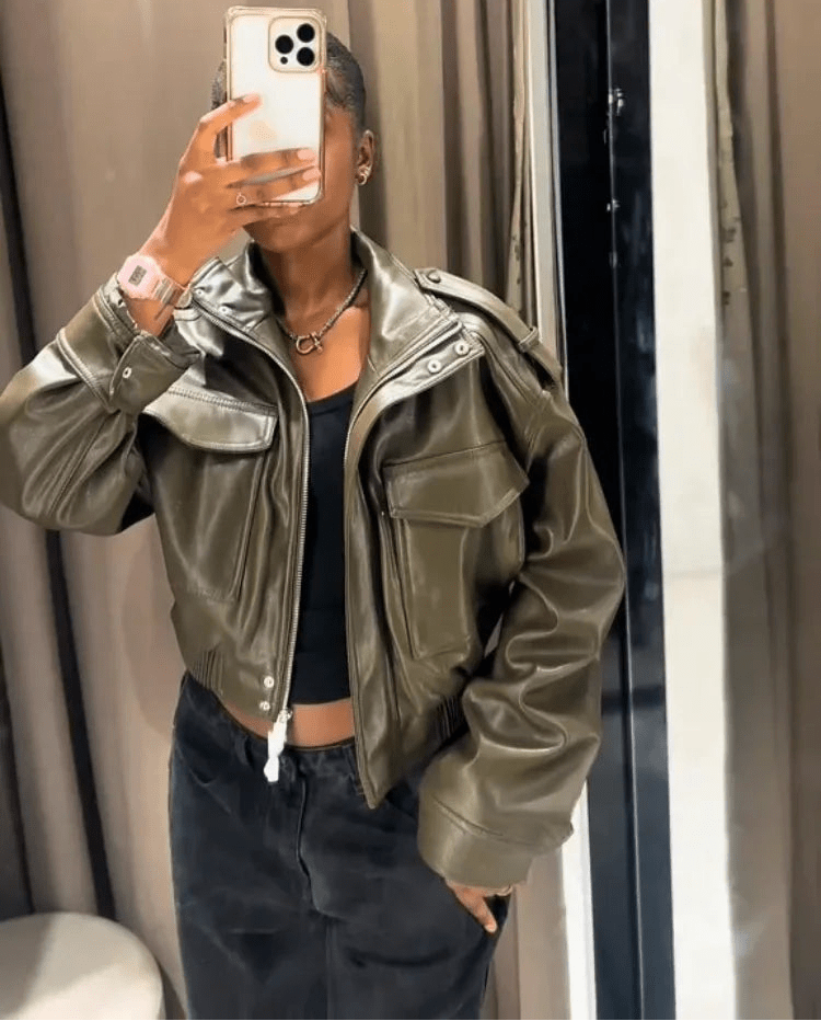 Brianna bomber bunda z umělé kůže
