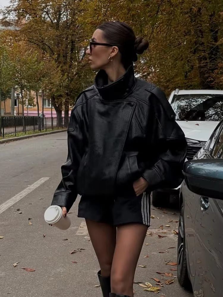 Carla asymetrická kožená bunda