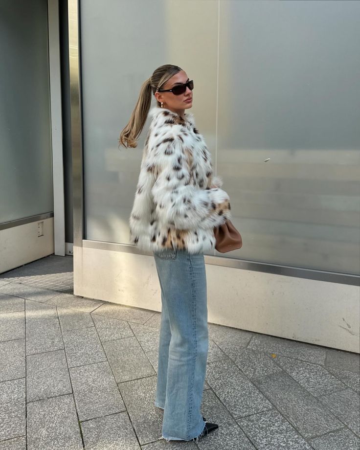 Kabát Celeste z umělé kožešiny s leopardím vzorem