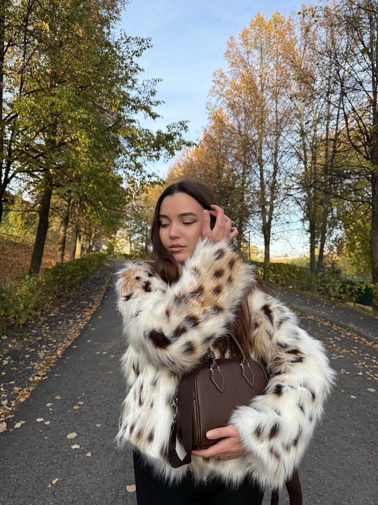 Kabát Celeste z umělé kožešiny s leopardím vzorem