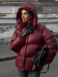 Eliza prošívaný parka kabát s kapucí
