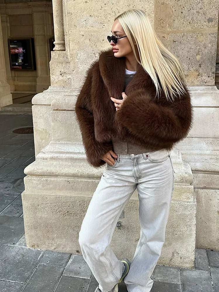 Elsa krátký kabát z umělé kožešiny