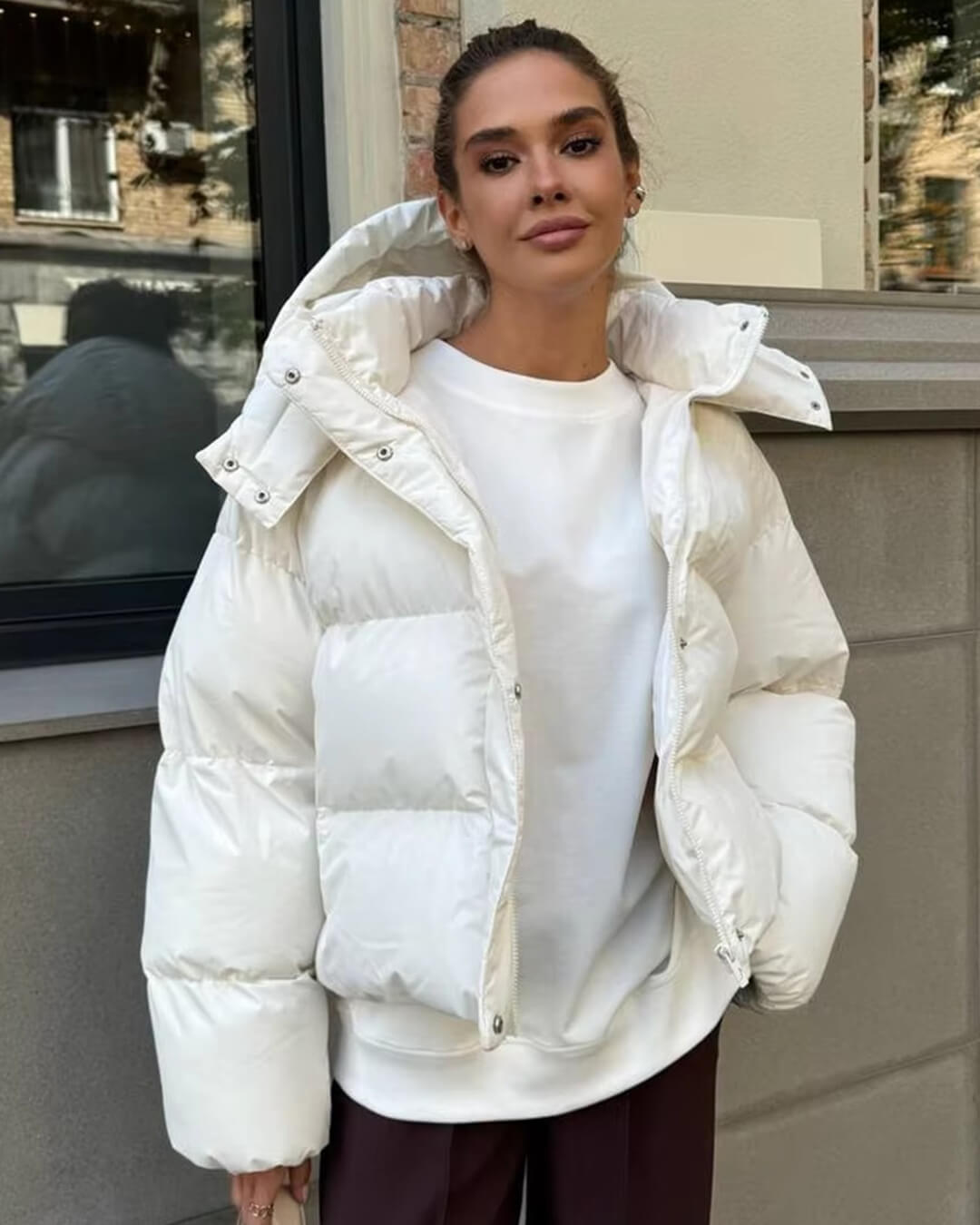 Sylvia prošívaná zkrácená bunda s kapucí