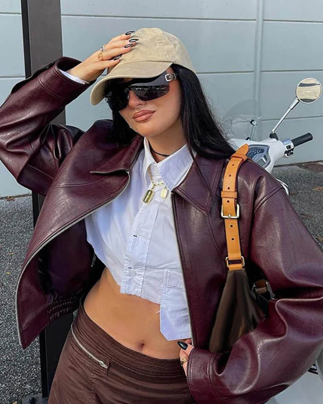 Harper bomber bunda z eko kůže