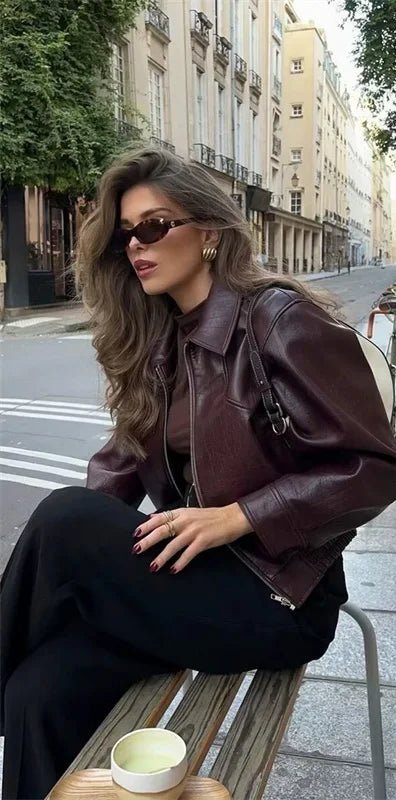 Harper bomber bunda z eko kůže