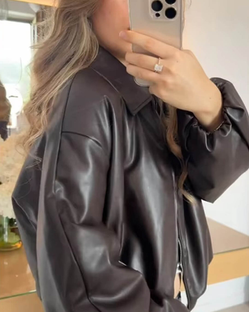 Jenny bomber bunda z umělé kůže