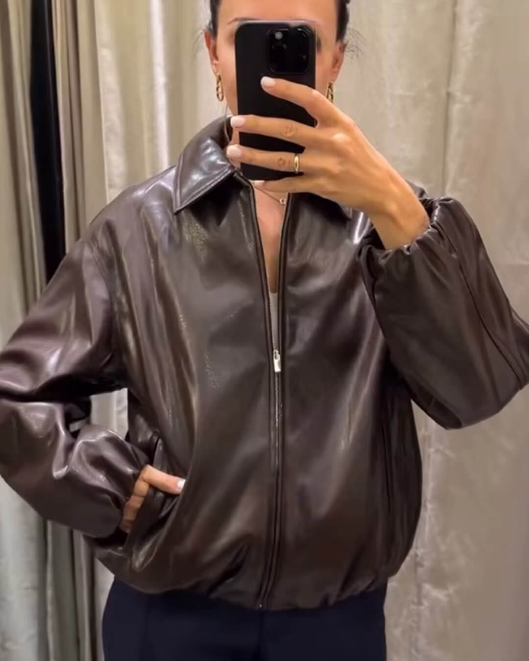 Jenny bomber bunda z umělé kůže