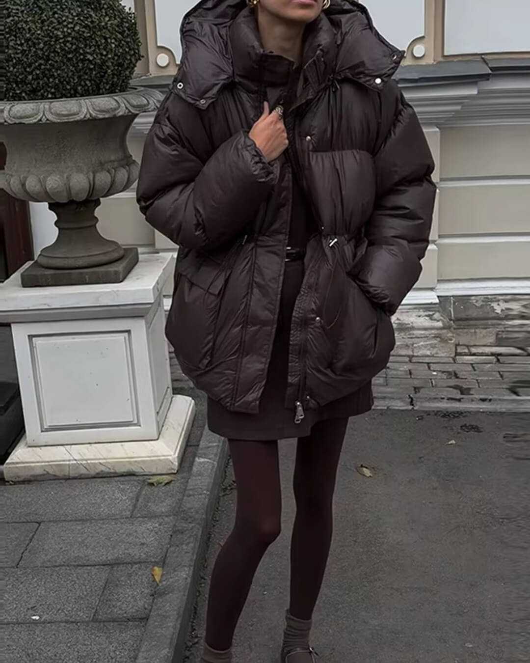 Lesklá péřová bunda Jillian