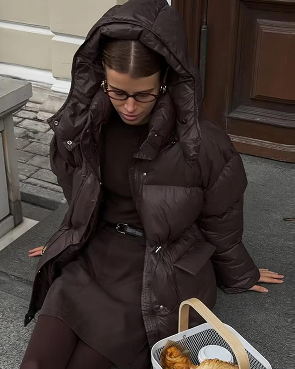 Lesklá péřová bunda Jillian