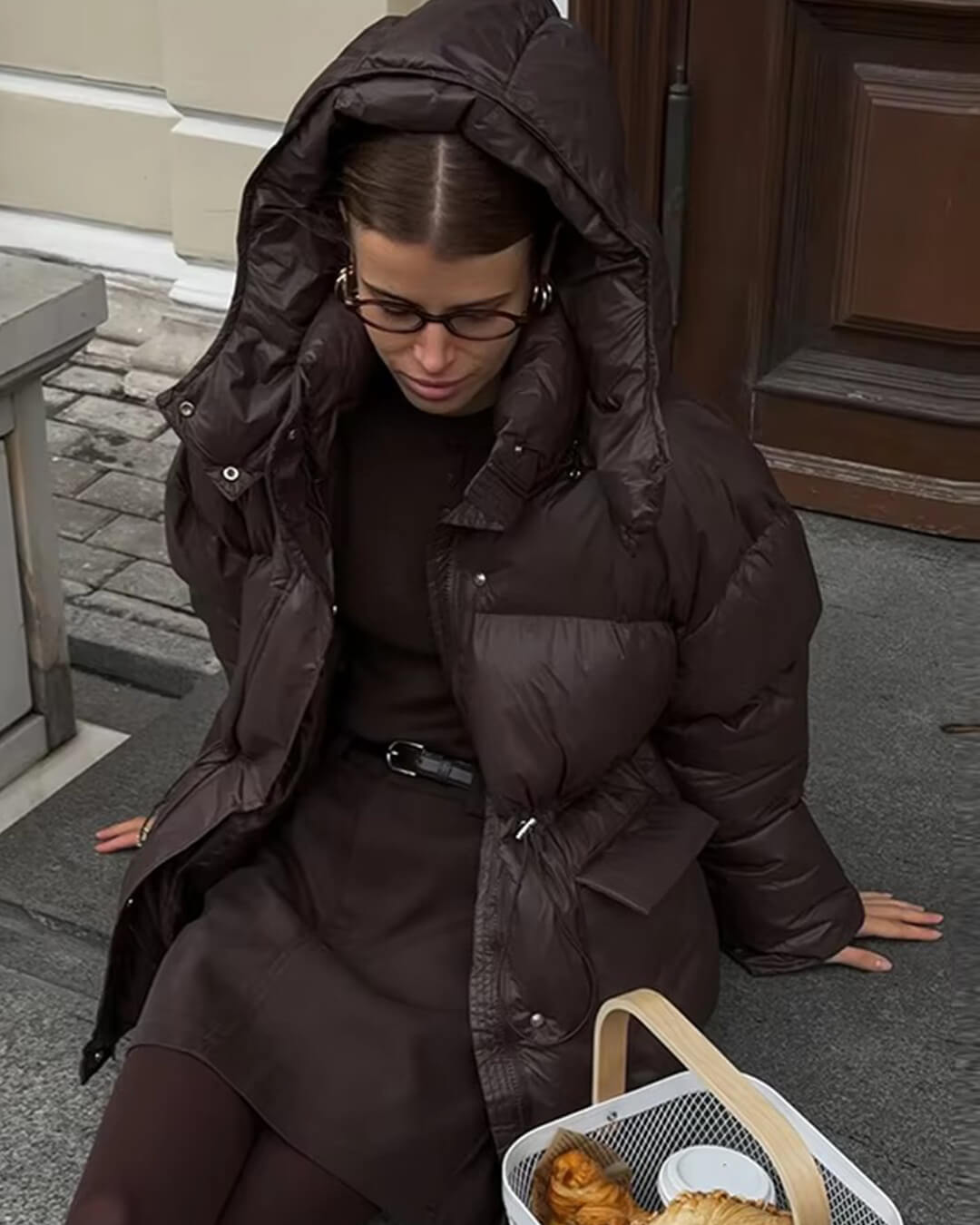 Lesklá péřová bunda Jillian