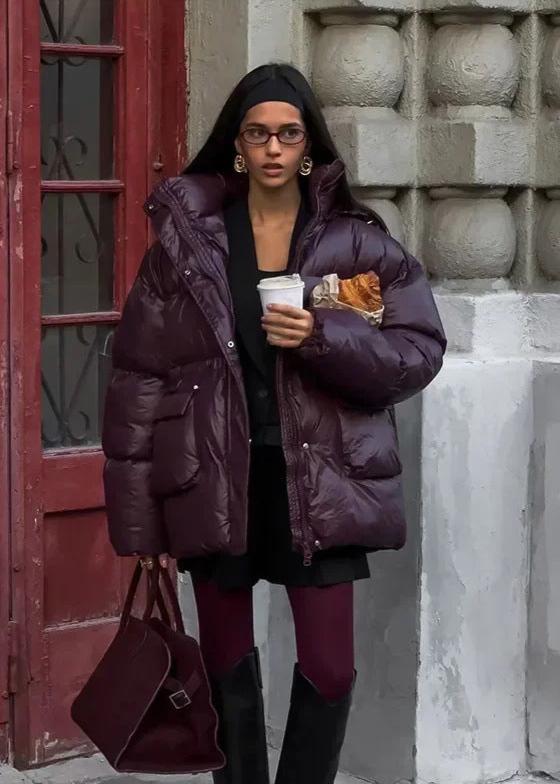Lesklá péřová bunda Jillian