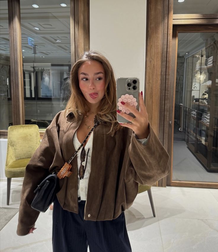 Katherine semišová bomber bunda