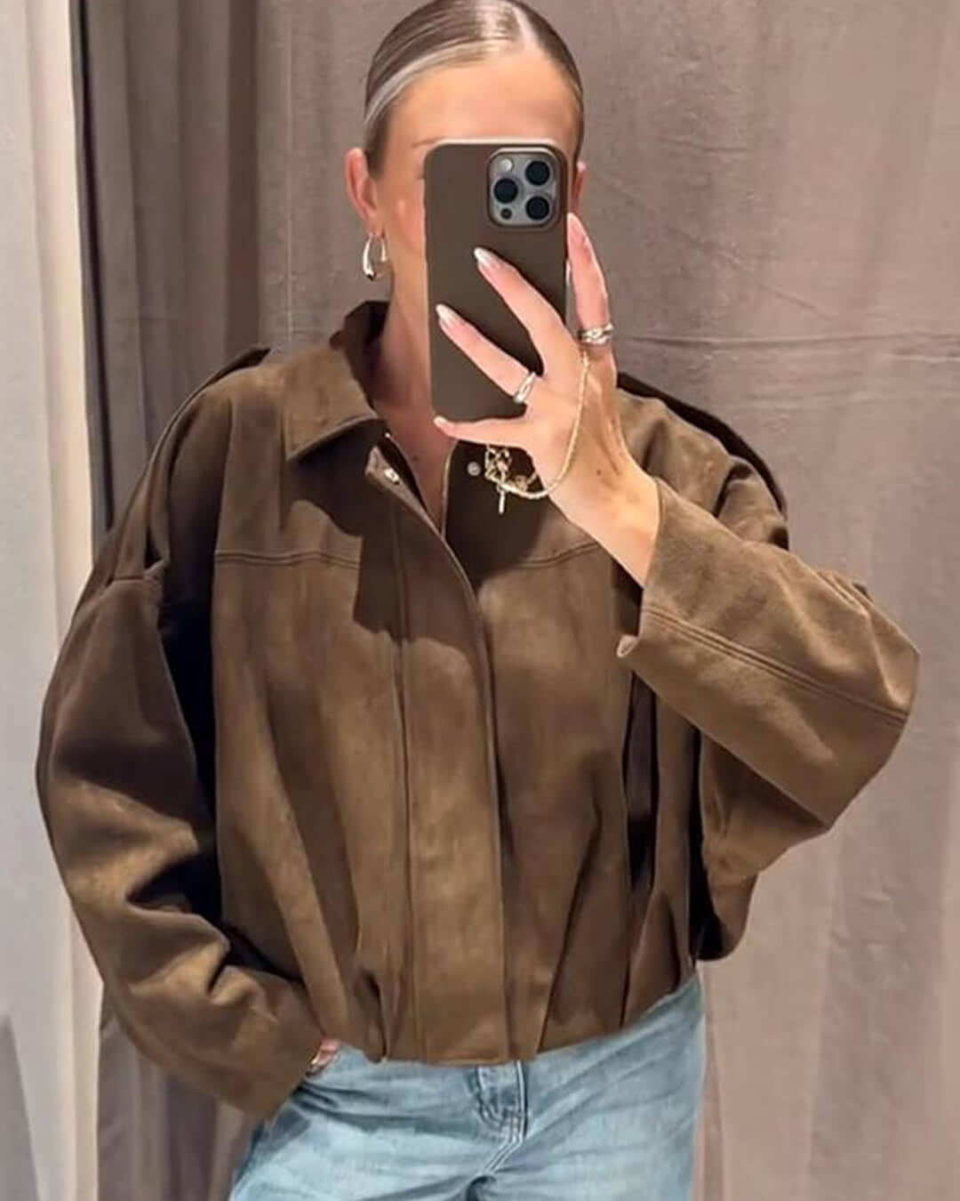 Katherine semišová bomber bunda